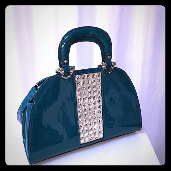 Teal and Bling Handbag - Picture 1 of 1